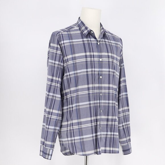 THEORY Men's Zack PS. Rylstone Button Down Shirt Blue Purple Plaid Size XL - Picture 3 of 7